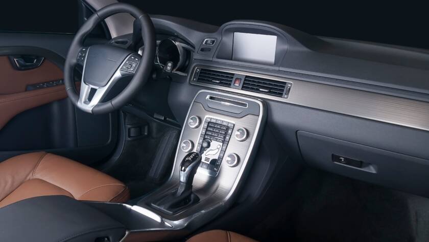 Dark luxury car Interior