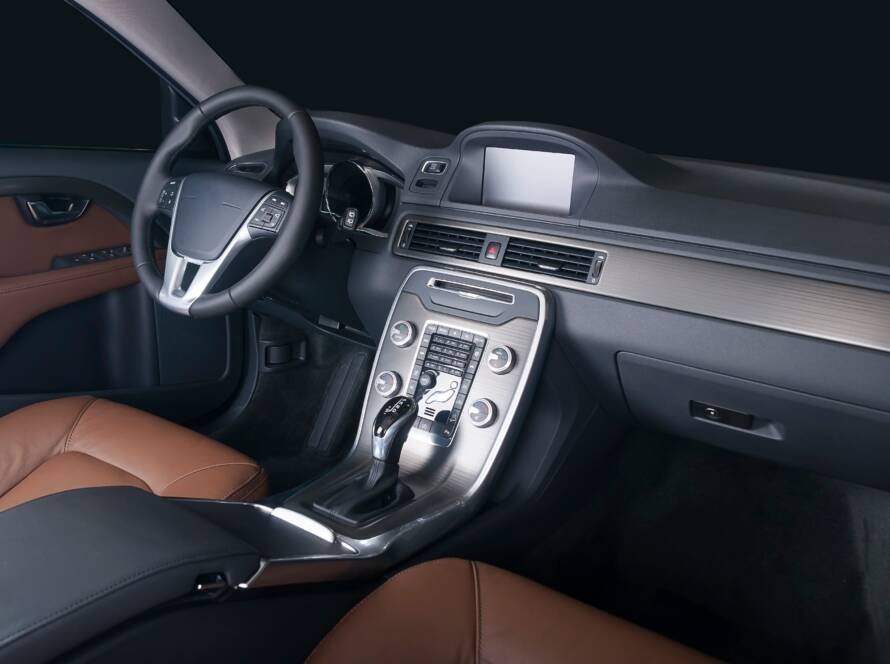 Dark luxury car Interior